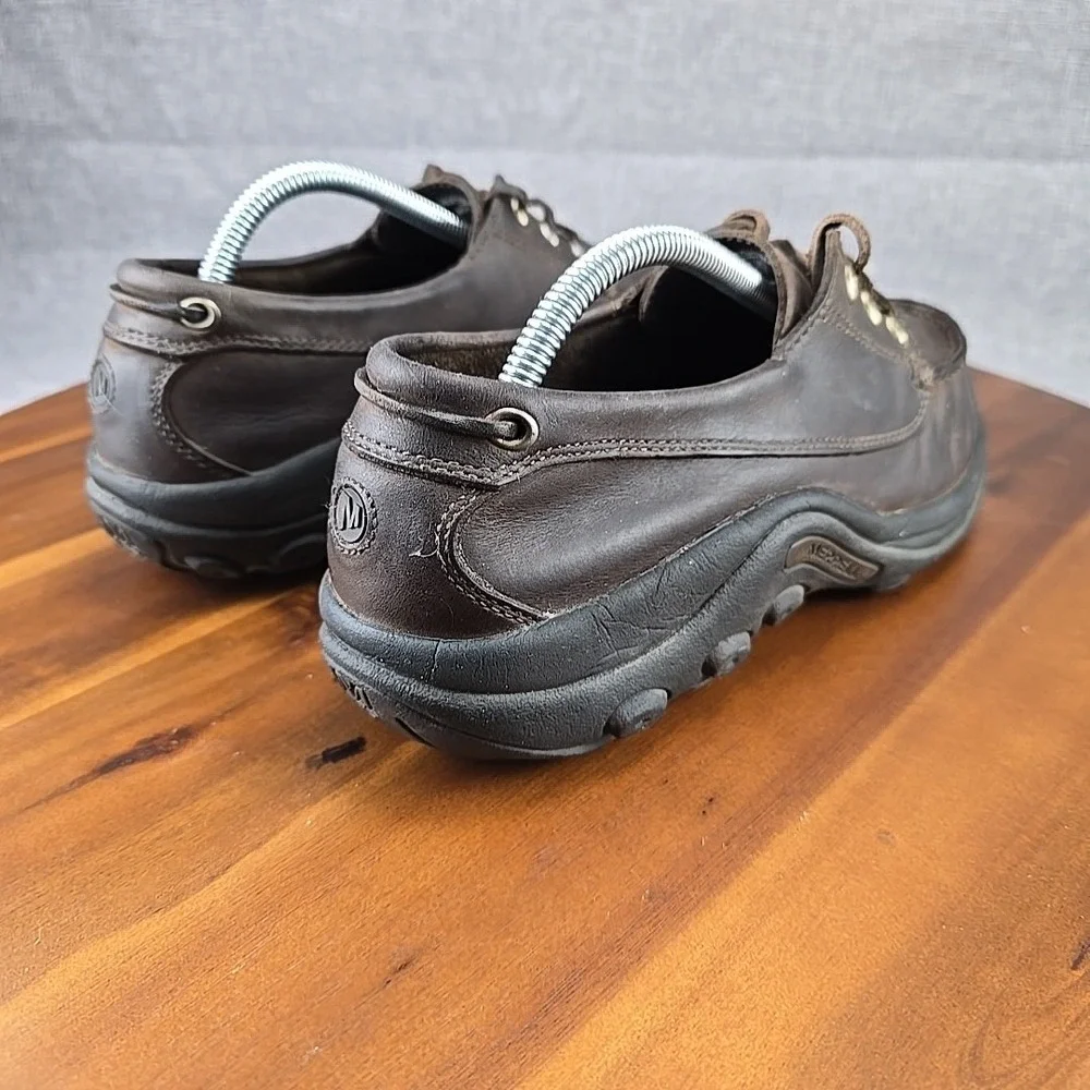 Merrell Jungle Sport Chocolate Brown Leather Boat Shoes Mens 9.5 Womens 11 99301